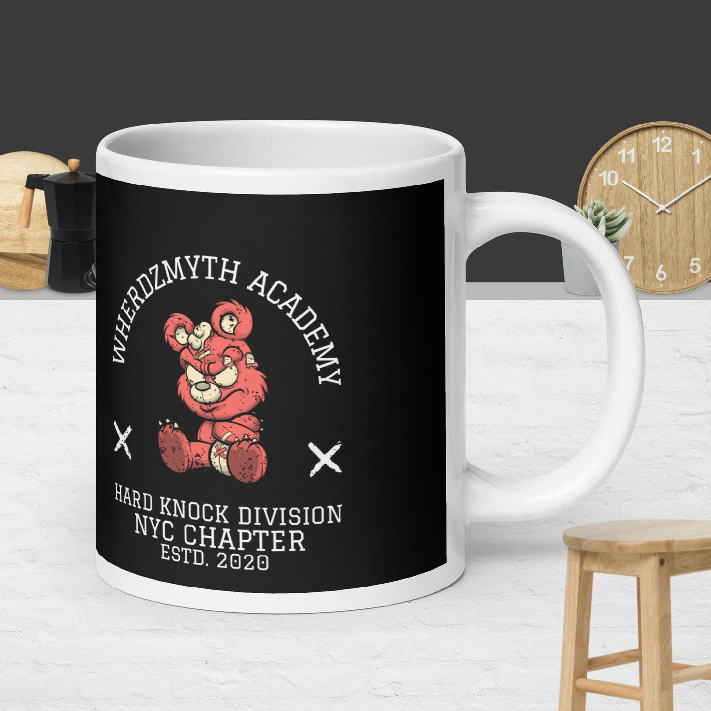 Hard Knock Division White glossy mug