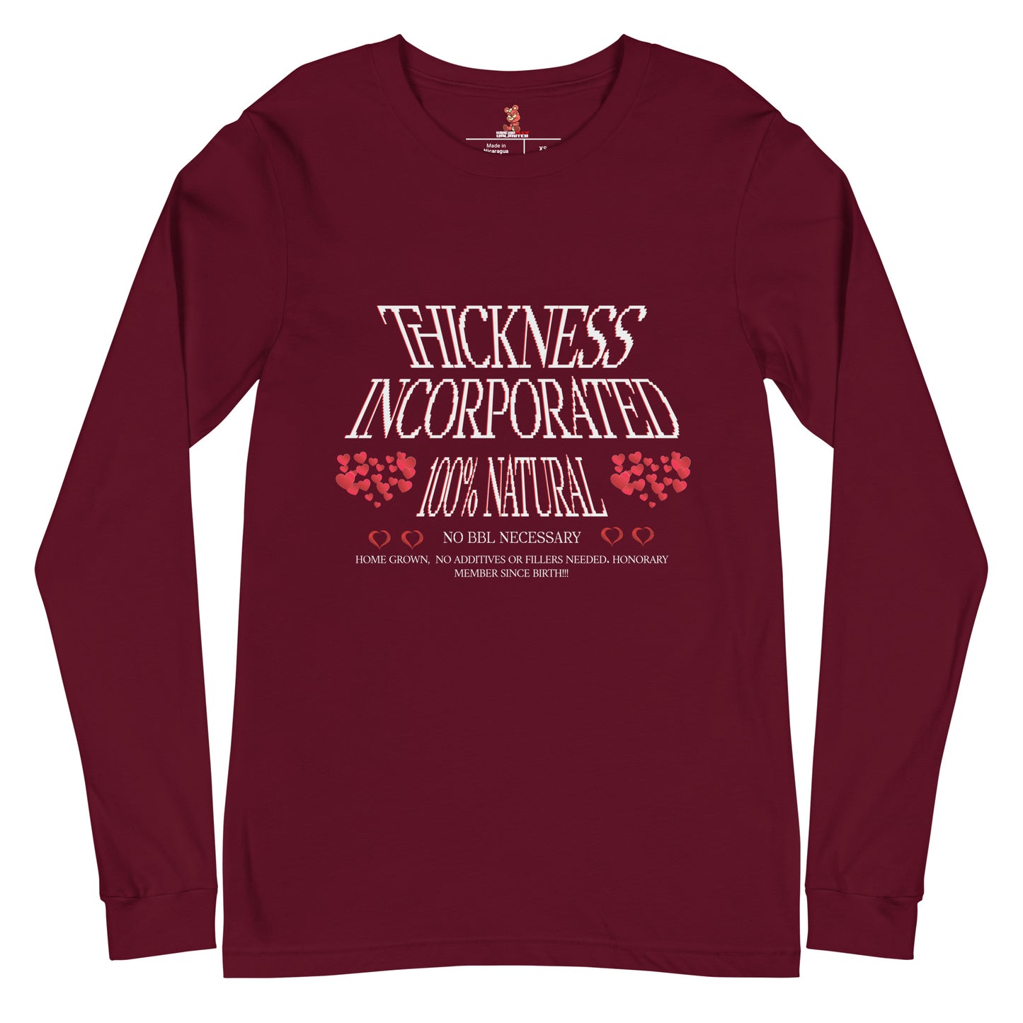 THICKNESS INCORPORATED Unisex Long Sleeve Tee