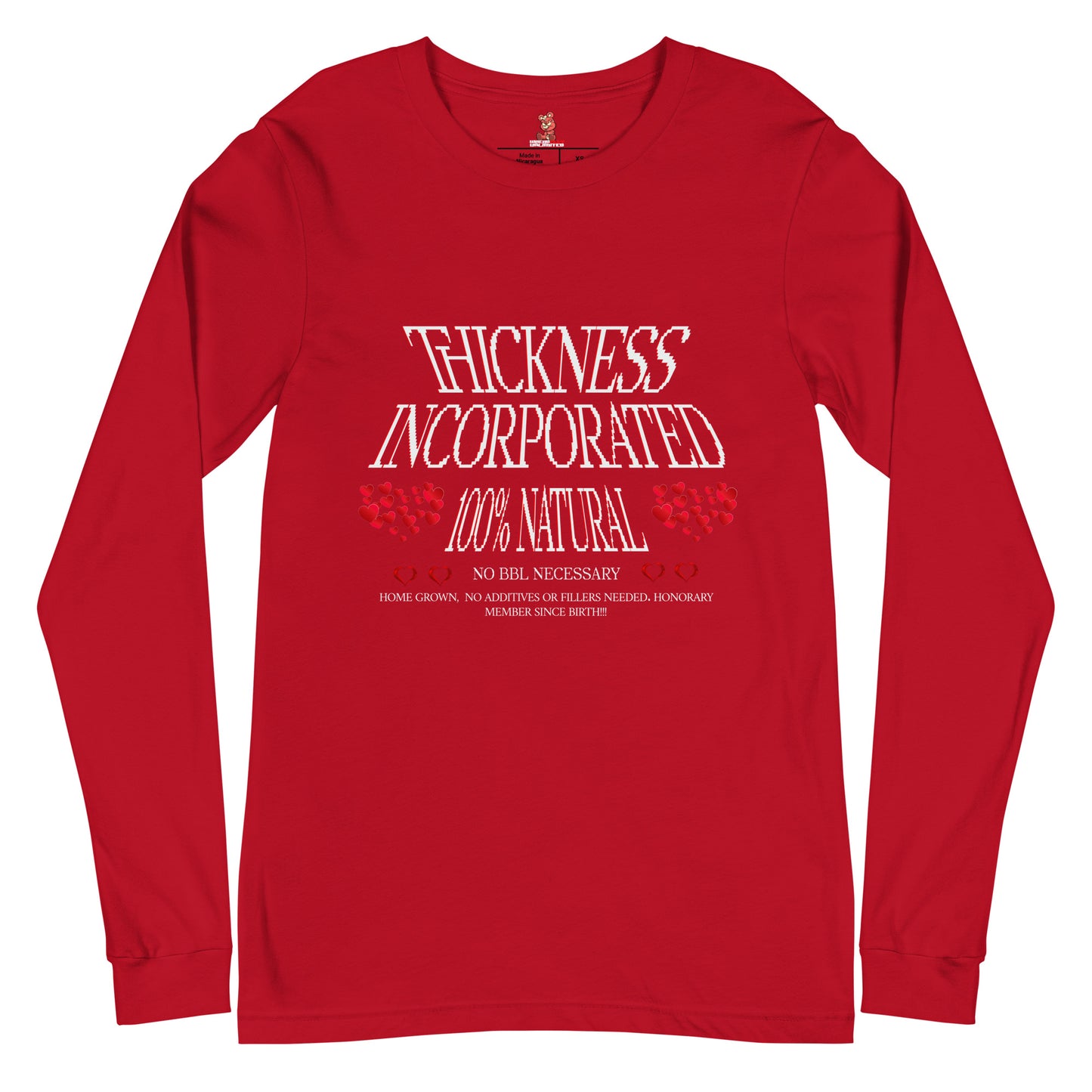 THICKNESS INCORPORATED Unisex Long Sleeve Tee