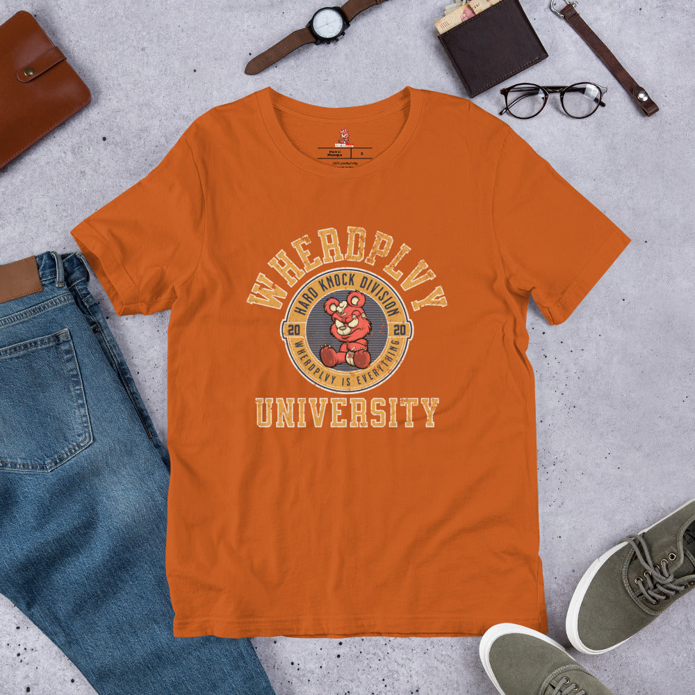 WHERDPLVY UNIVERSITY Unisex t-shirt